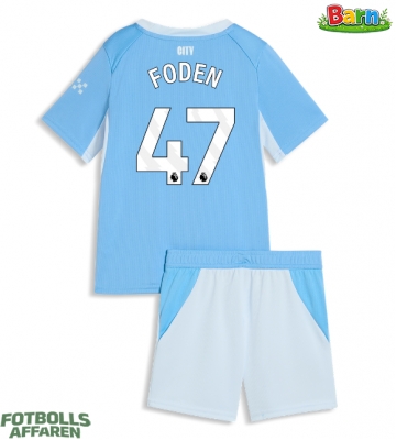 Manchester City Phil Foden #47 Hemmaställ Barn 2026-27 Kortärmad (+ Korta byxor)
